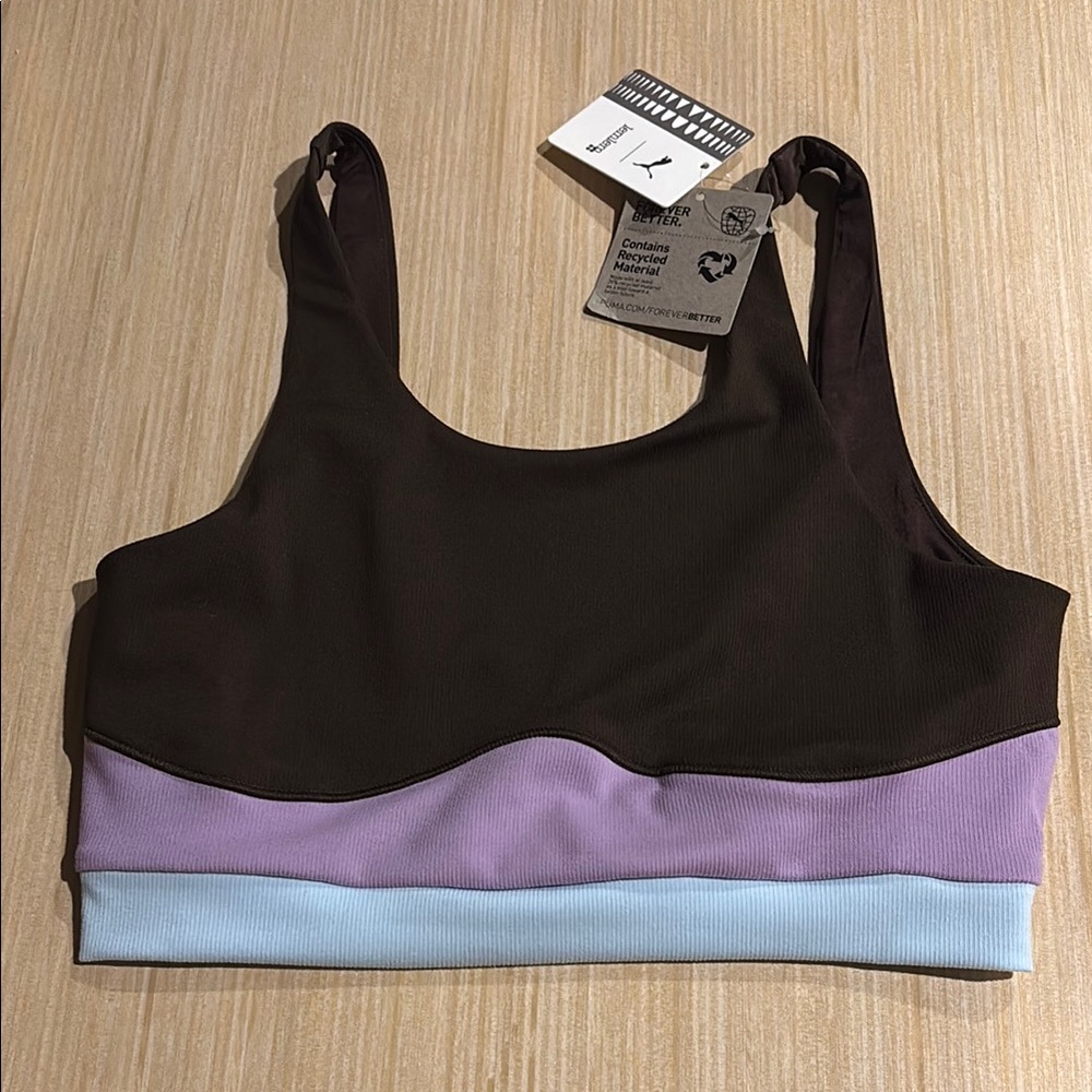 Colorblock Women's Bralette - Brown, Purple, and Blue